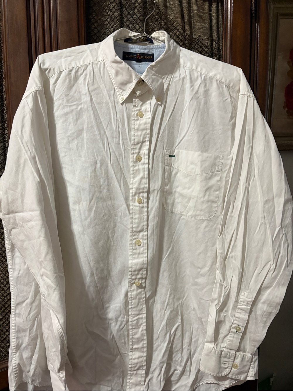 Tommy Hilfiger White Long-Sleeve Button-Down Shirt